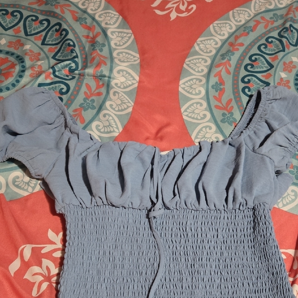 3/$10 Love Tree Blue Mini Dress Elegant and Chic - Picture 3 of 5